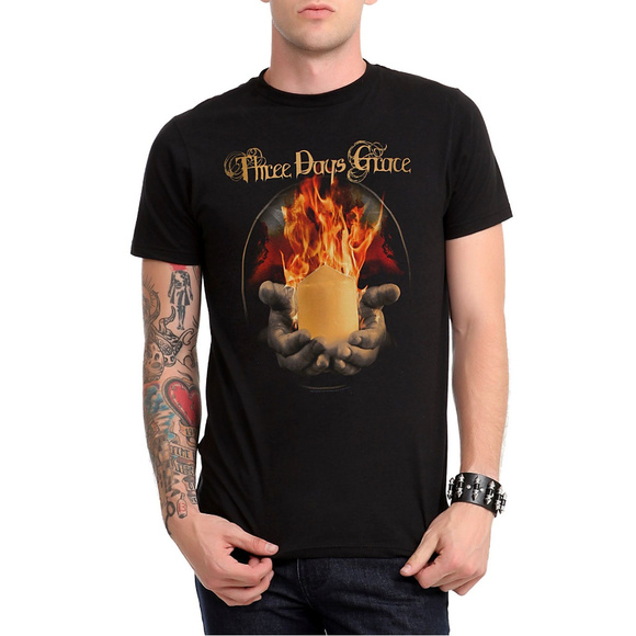 Three Days Grace Flame metal rock Official T-Shirt XL NWT - Picture 1 of 2
